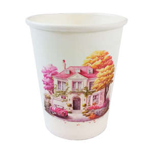 لیوان کاغذی 220 سی سی پارس پک طرح pink house - فصیحی پلاست (1)